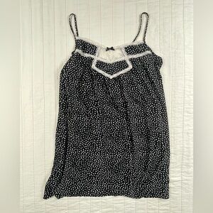 Vintage Y2K Studio Donatella Polka Dot Lace Chemise Nightgown XL